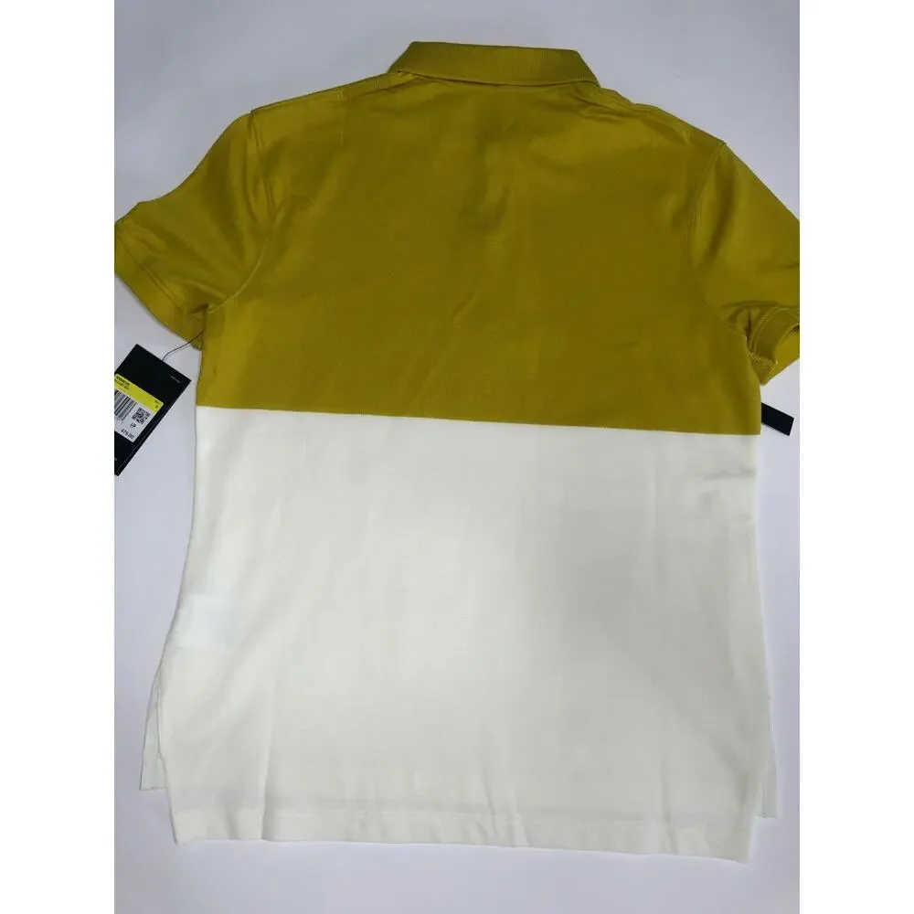 Nike Dri-Fit Yellow Women’s Golf Polo Shirt White Multi BV0186-393 Size S